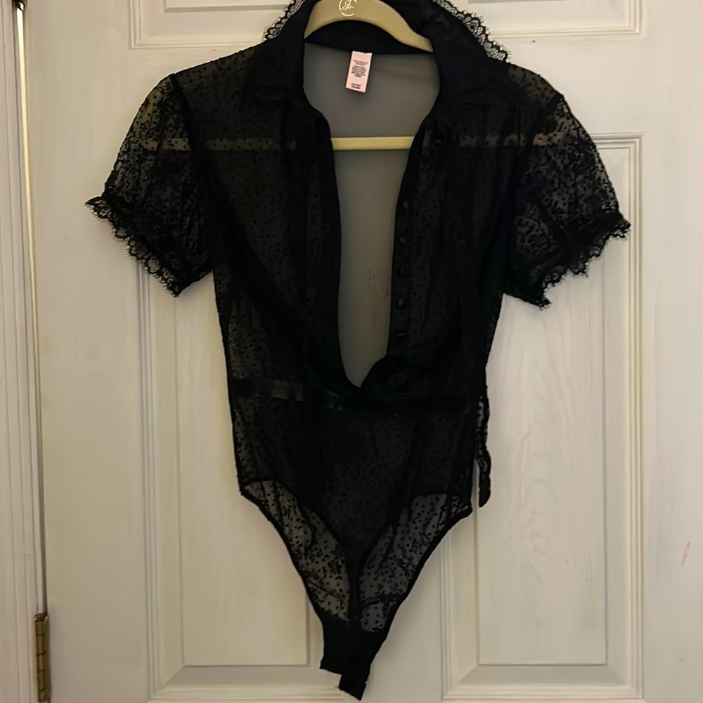 Victoria Secret Black lace bodysuit